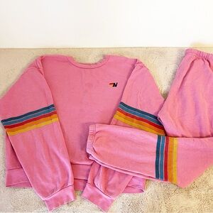 Aviator Nation Pink Track Pants & Sweatshirt Set